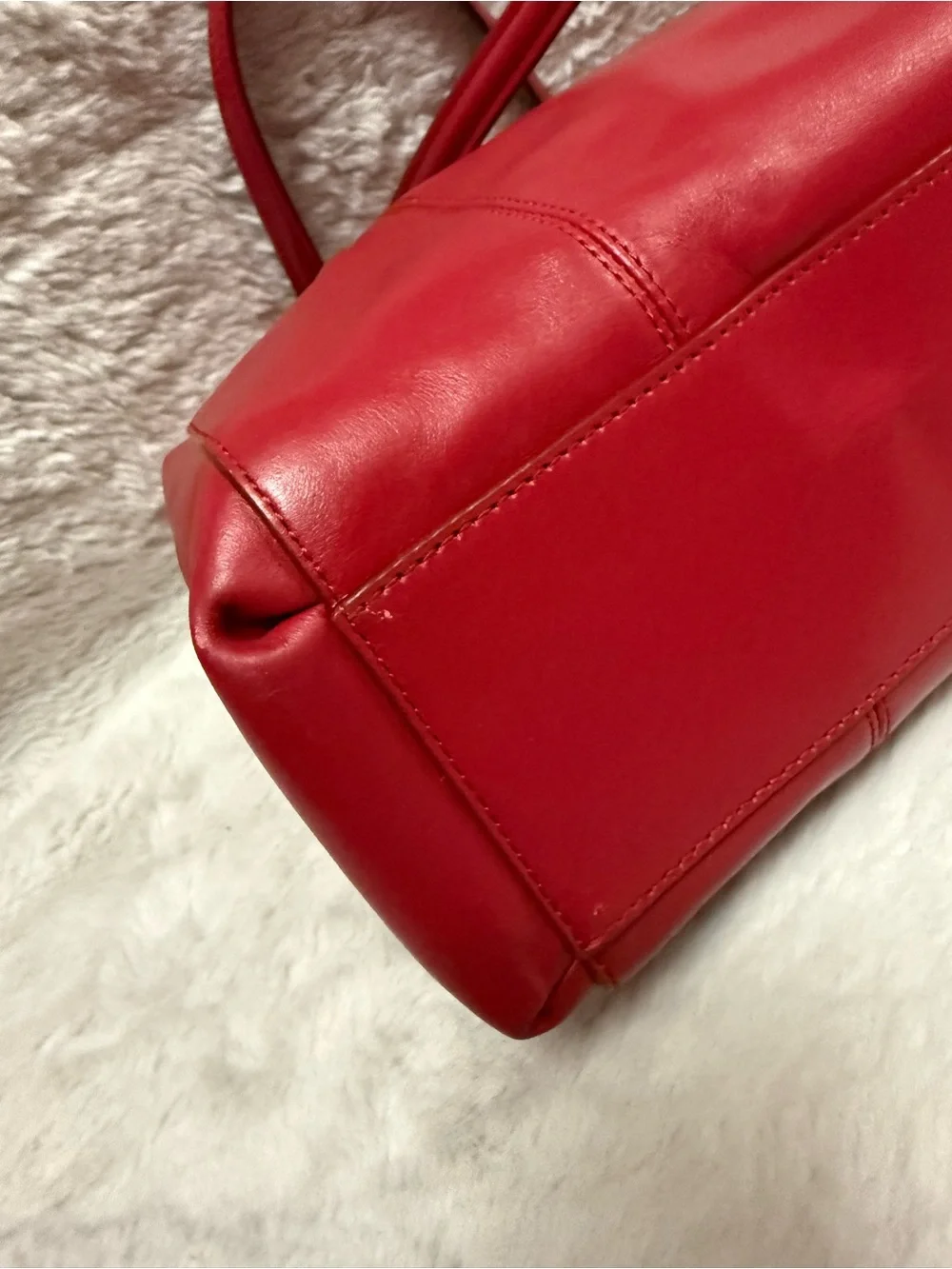COACH Large Christie Carryall Red Leather Tote with Gold-Tone Hardware